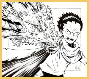 AKIRA : Tetsuo par Sym (variant n/b)